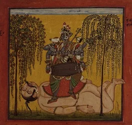 Bhadrakali, aus einem tantrischen Text, Basohli, Himachal Pradesh
