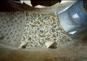 Frühchristliche Kunst: Ernteszene (Detail eines Mosaiks, 4. Jahrhundert)