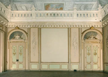 Ansicht des Wandteppichzimmers, Villa Reale, Monza, Lombardei, Italien