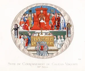 Die Krönung von Jean Galeas Visconti (Gian Galeazzo Visconti)