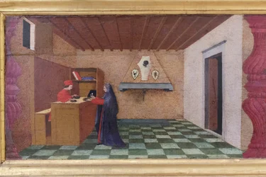 Predella der Entweihung der Hostie (Detail)
