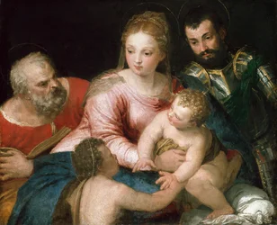 Die Heilige Familie mit dem jungen Johannes dem Täufer und St. Georg, frühe 1550er Jahre
