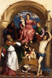 Madonna mit Kind auf dem Thron und Heiligen