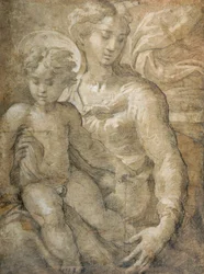 Jungfrau mit dem Kind auf ihrem Schoß