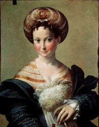 Die Favoritin oder türkische Sklavin. Gemälde von Francesco Mazzola, genannt Il Parmigianino oder Der Parmesan (1503-1540), um 1530. Maße: 67 x 53 cm. Parma, Galleria Nazionale