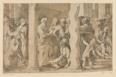 Heilige Petrus und Johannes heilen einen Lahmen