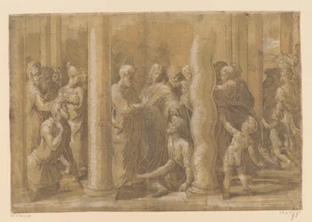 Heilige Petrus und Johannes heilen einen Gelähmten