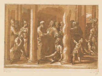 Heilige Petrus und Johannes heilen einen Lahmen