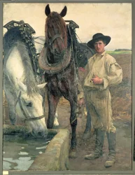 Pferde am Wassertränke, 1884