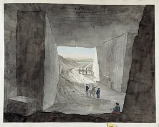 Ägypten. Innenansicht eines Steinbruchs am Berg Kattan