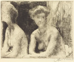 Nackte Frau bei einem Spiegel, 1889