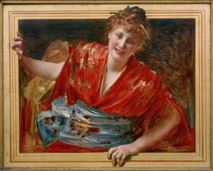 Japanerin in einem Rahmen