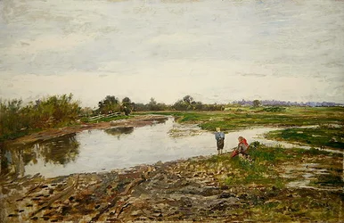 Landschaft mit drei Figuren
