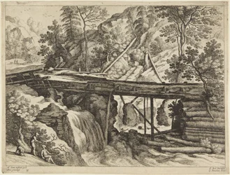 Brücke und Wasserfall