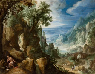 Gebirgslandschaft mit dem heiligen Hieronymus