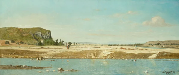 Die Ufer des Flusses Durance bei Saint Paul