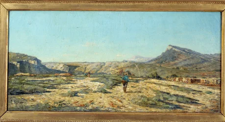 Die Hügel von Allauch Ein Spaziergänger in einer Landschaft der Provence