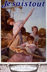 Illustration „Am See“ von Paul Chabas (1869 - 1937). „Ich weiß alles“.