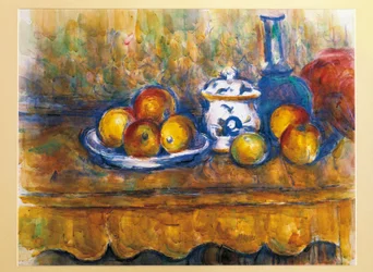 Stillleben mit blauer Flasche