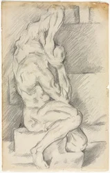 Skizze einer anatomischen Skulptur recto Skizze von Madame Cézanne verso, 1881-1884