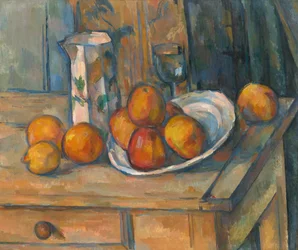 Stillleben mit Milchkrug und Obst