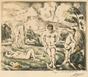 Die Badenden, große Platte, 1896-1897