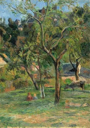 Ein Obstgarten unter der Kirche von Bihorel, 1884
