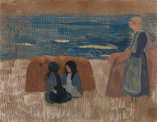 Bretonische Frauen am Meer