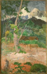 Landschaft mit einem Pferd