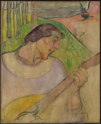 Selbstporträt mit Mandoline, ca. 1889