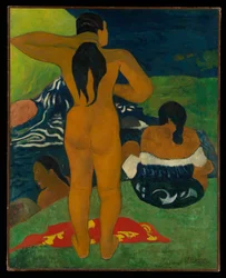 Badende Tahitianerinnen