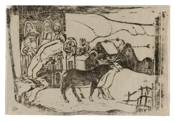 Wegeschrein in der Bretagne, aus der Suite der späten Holzschnittdrucke