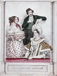 Eine Hütte mit Büffeln, ca. 1835 - von Gavarni