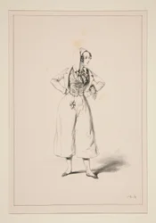 Wäscherin. Baumwollhaube