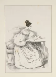ZU HAUSE. (September 1835) Kleid aus schottischem Batist,...