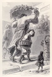 Gulliver und Lordbruldrud, aus der französischen Ausgabe von Gullivers Reisen von Jonathan Swift