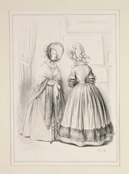 Moirékleid mit einem Spitzenvolant, ...