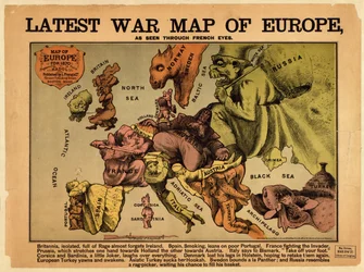 Neueste Kriegskarte von Europa: aus französischer Sicht