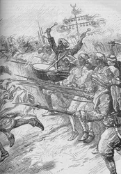 Die Janitscharen stürmten mit voller Geschwindigkeit und aufgepflanzten Bajonetten, 1902