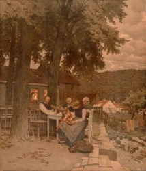 Familie im Garten