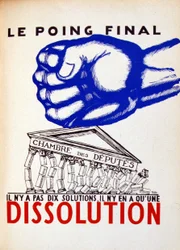 Auflösung der Abgeordnetenkammer - nationalistische Karikatur von Paul Iribe in „Parlons Français“