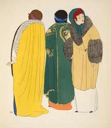 Drei Mäntel aus Les Robes de Paul Poiret, veröffentlicht 1908