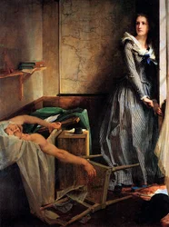 Charlotte Corday nach der Ermordung Marats, 1861