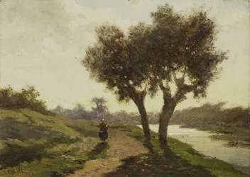 Landschaft mit zwei Bäumen