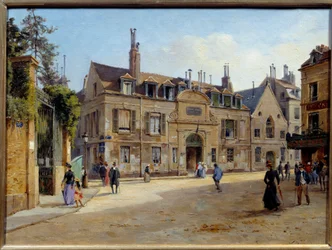Ansicht des ehemaligen Pie-Hospitals in der Rue Lacepede in Paris. Gemälde von Victor Dargaud (ca. 1850-ca. 1913) 1904 Paris, Musee Carnavalet