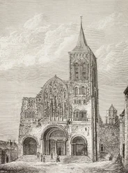 Abteikirche der Magdalena, Vézelay, Frankreich, wo St. Bernhard 1146 den zweiten Kreuzzug predigte