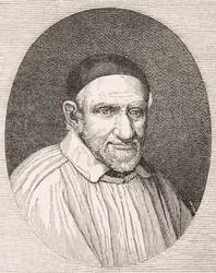 Heiliger Vinzenz von Paul 1581 - 1660. Französischer katholischer Priester und Heiliger. Nach einem Werk von Simon François
