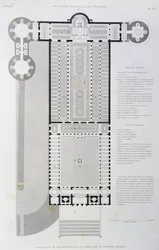 Restaurierter Grundriss der alten Basilika, erbaut von Kaiser Konstantin, Gravur aus Der Vatikan und die Basilika St. Peter