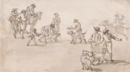 Gruppe von Figuren: Ein Hundekampf
