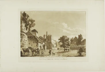 Innenansicht von Chepstow Castle Blick nach Osten, Tafel fünf aus Zwölf Ansichten in Wales